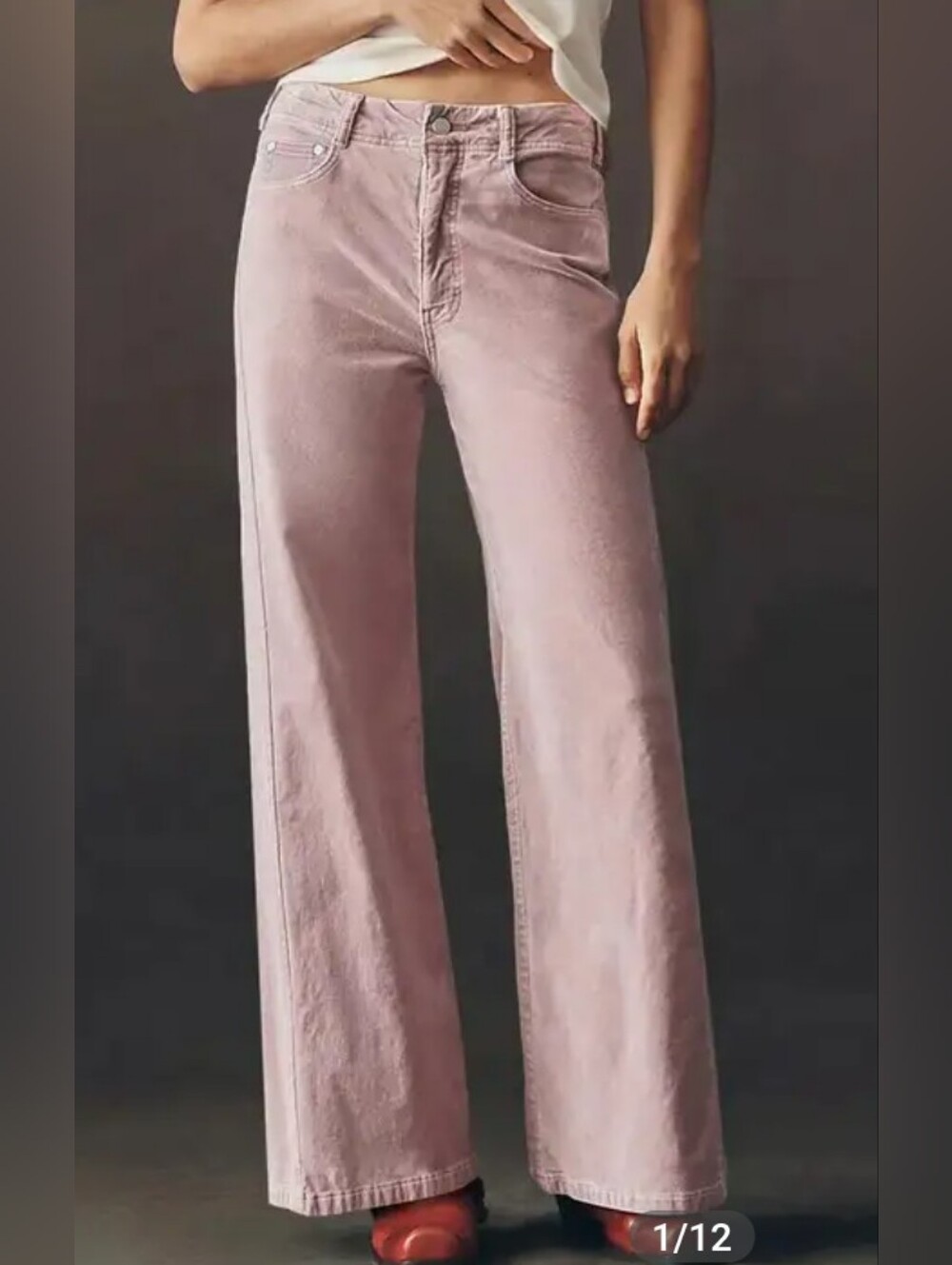 Flamingals Solid High Rise Flare Bottom Pink Pants NWT Large